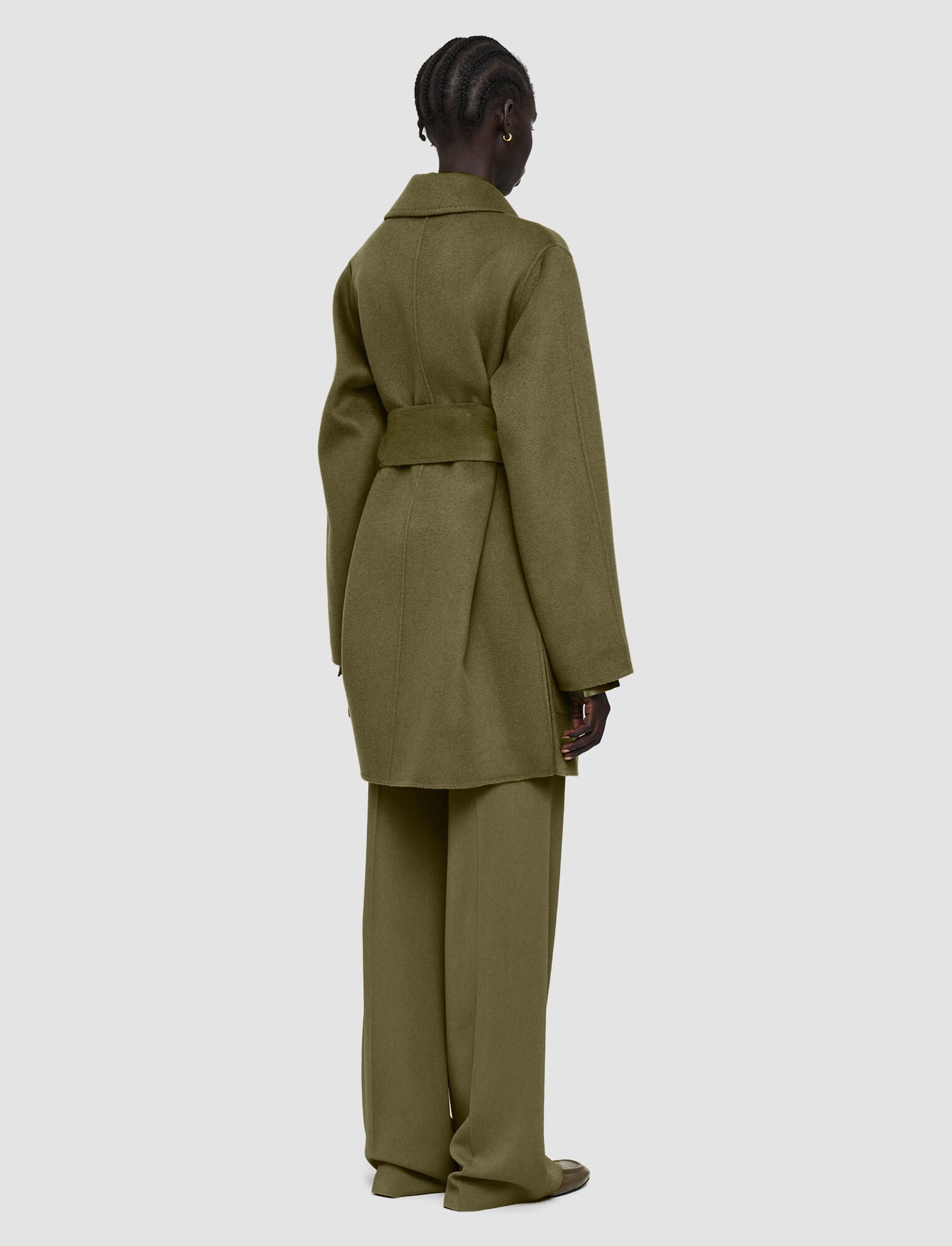 Joseph, Double Face Cashmere Clemence Coat, in Dark Olive
