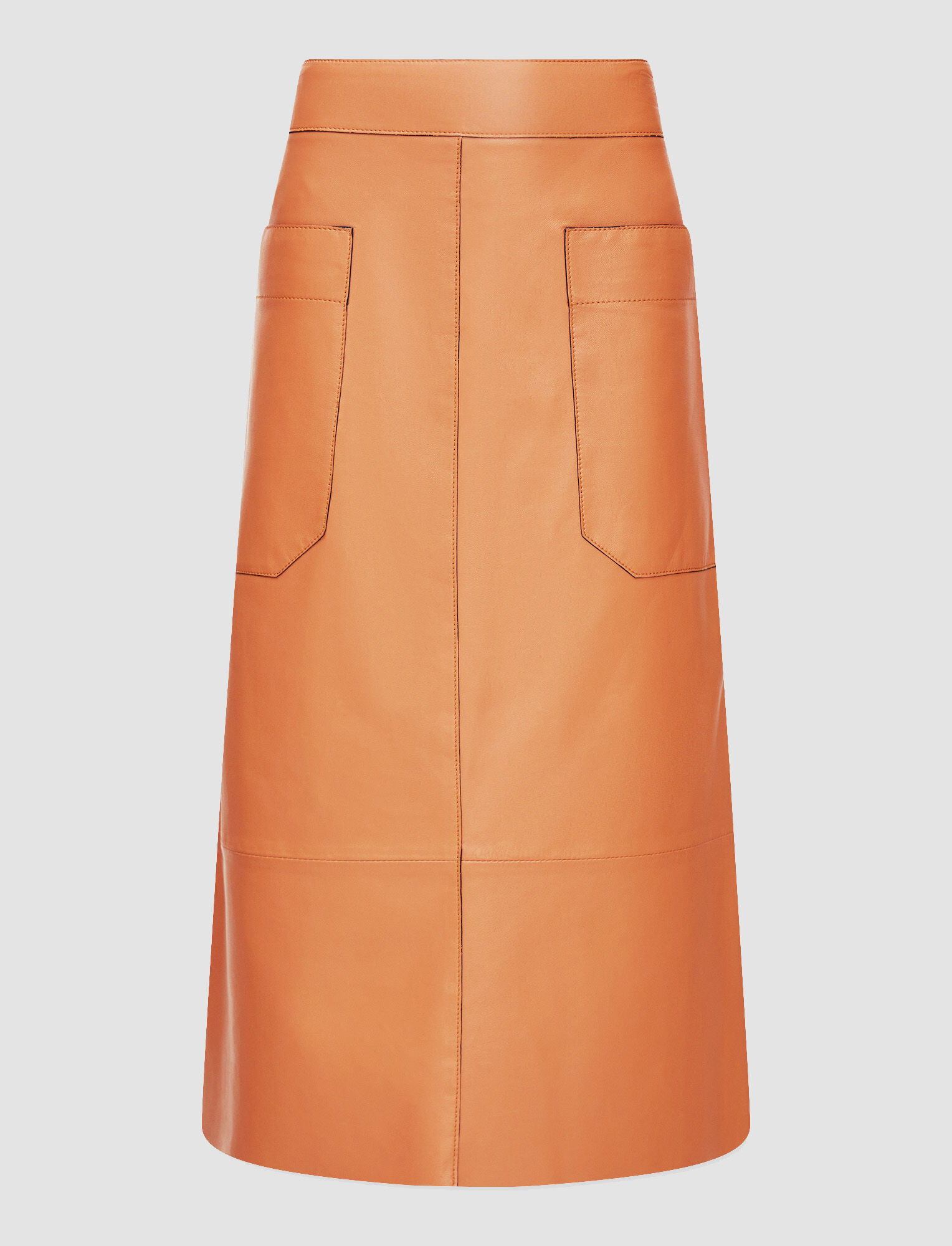 Joseph, Nappa Leather Blomfield Skirt, in Caramel