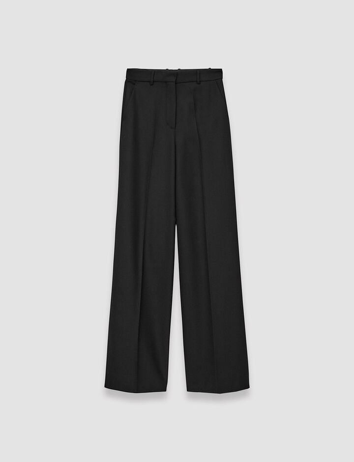 Joseph, Fluid Wool Solid Alana Trousers, in Black