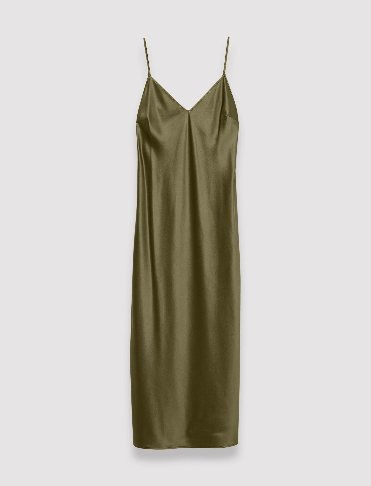 Joseph Silk Satin Clea Dress In Dark Olive