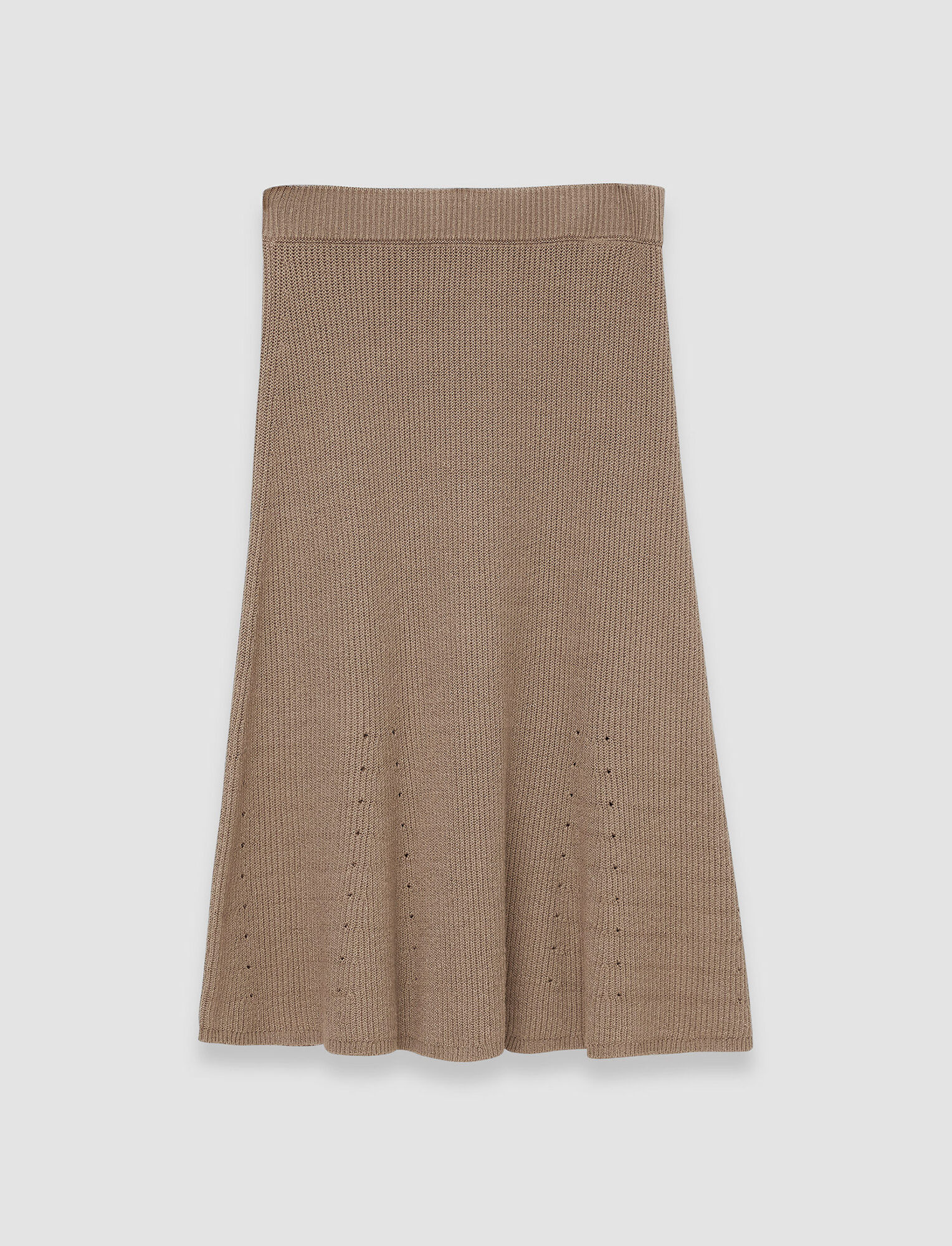 Joseph, Linen Cotton Knitted Skirt, in Frozen Mocha