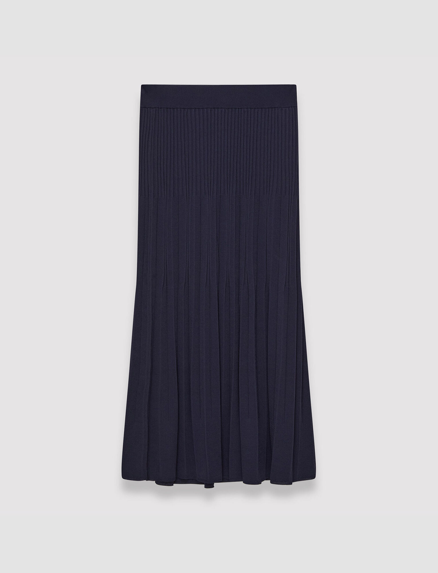 Shop Joseph Viscose Ribbed Knitted Skirt In Navy