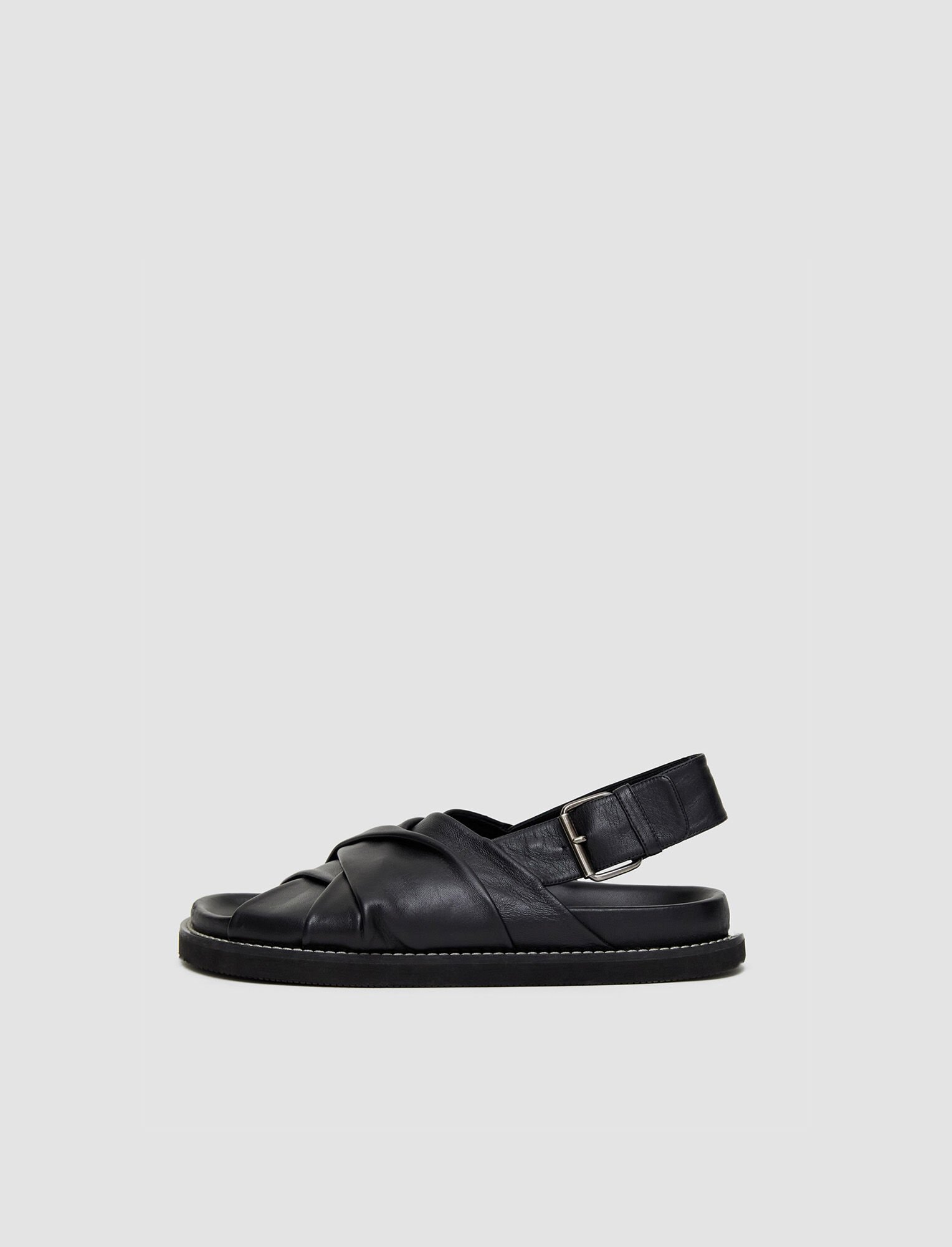 Shop Joseph Leather Jazzy Strap Sandals In Black