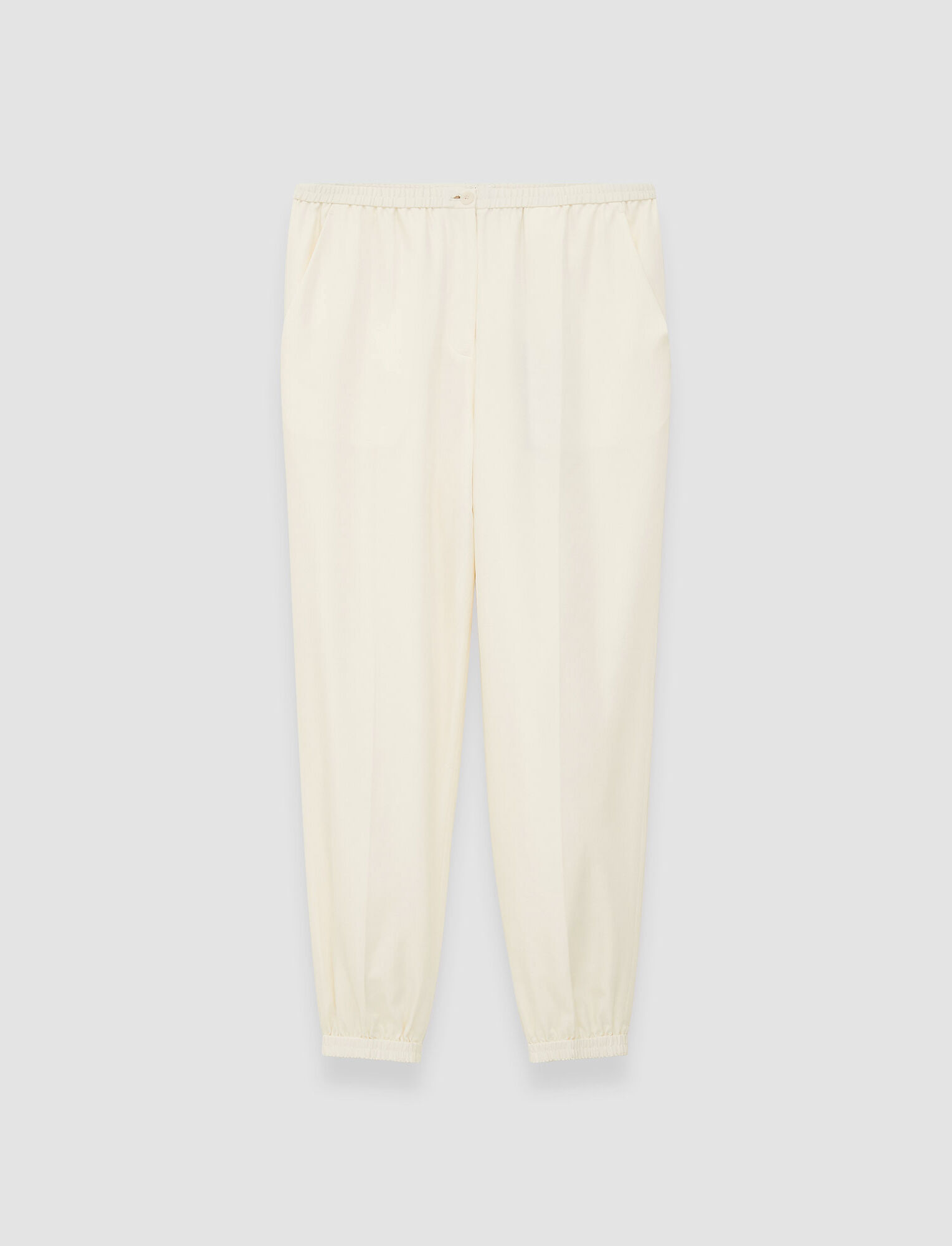 Shop Joseph Soft Cotton Silk Taio Trousers In Ivory