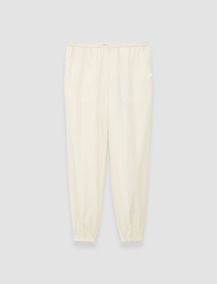 Joseph, Soft Cotton Silk Taio Trousers, in Ivory