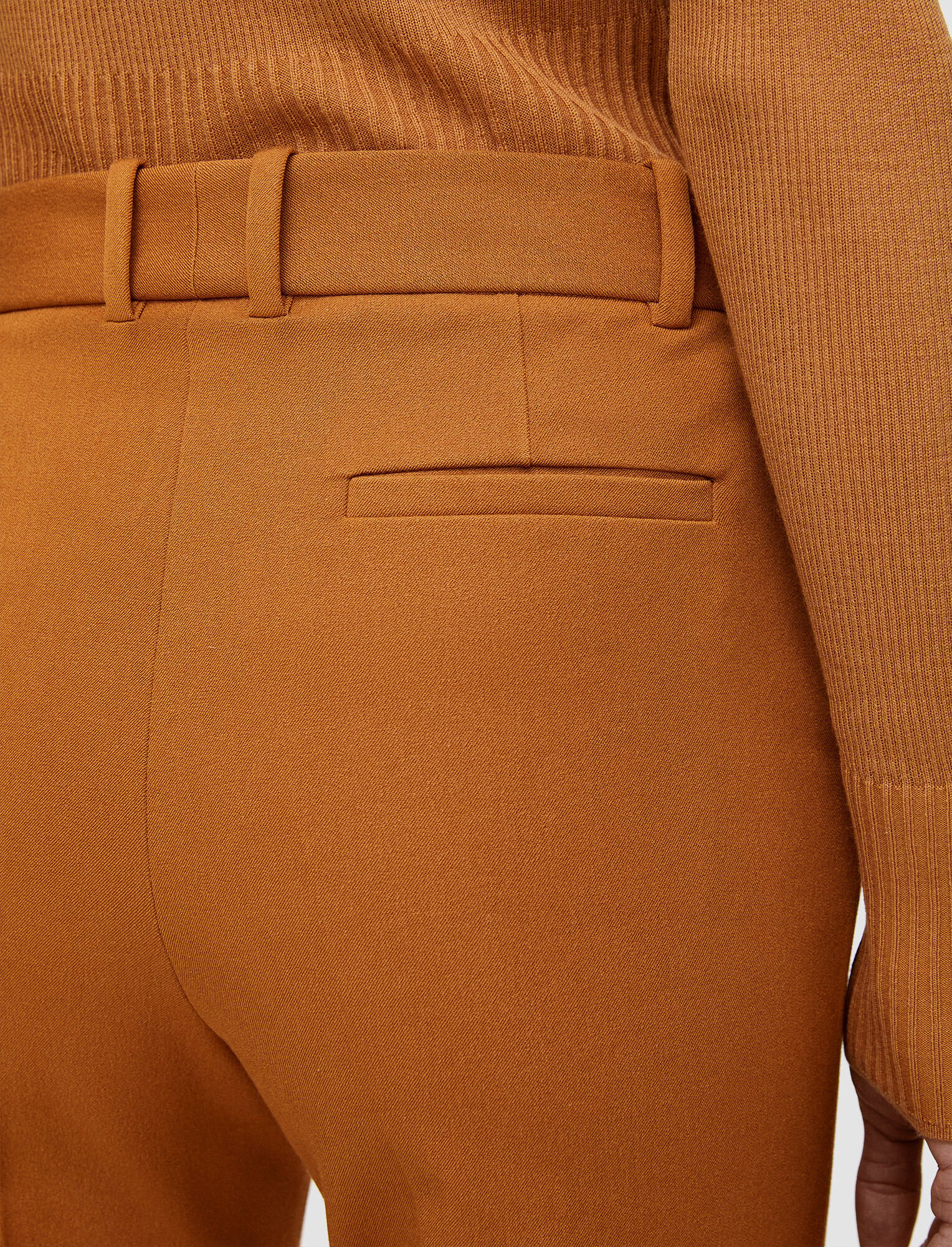 Gabardine Stretch Tafira Trousers in Brown | JOSEPH UK