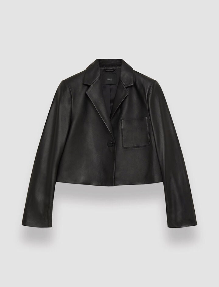 Joseph, Nappa Leather Jamot Jacket, in Black