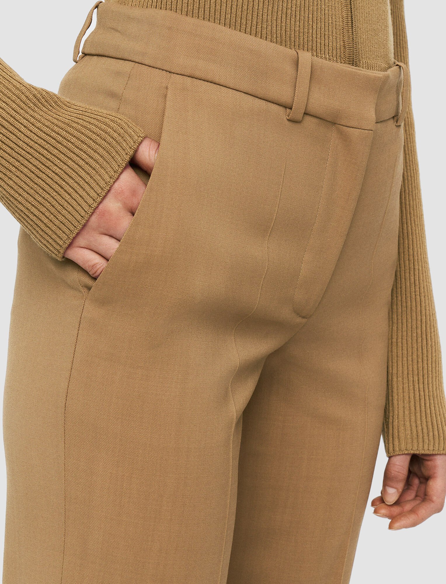 Shop Joseph Tailoring Wool Stretch Morissey Trousers In Cassonade