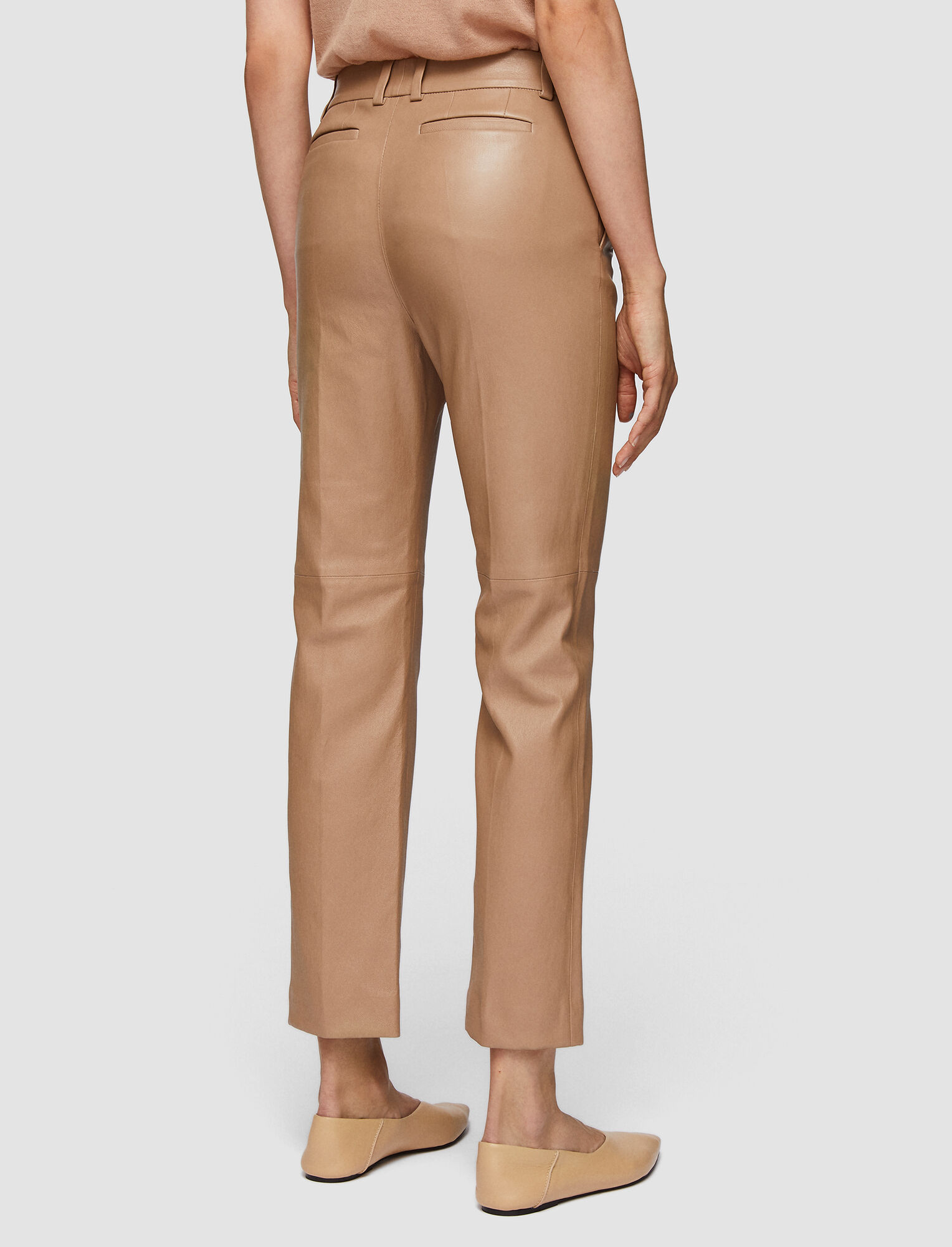 Joseph, Leather Stretch Coleman Trousers, in SIROCCO