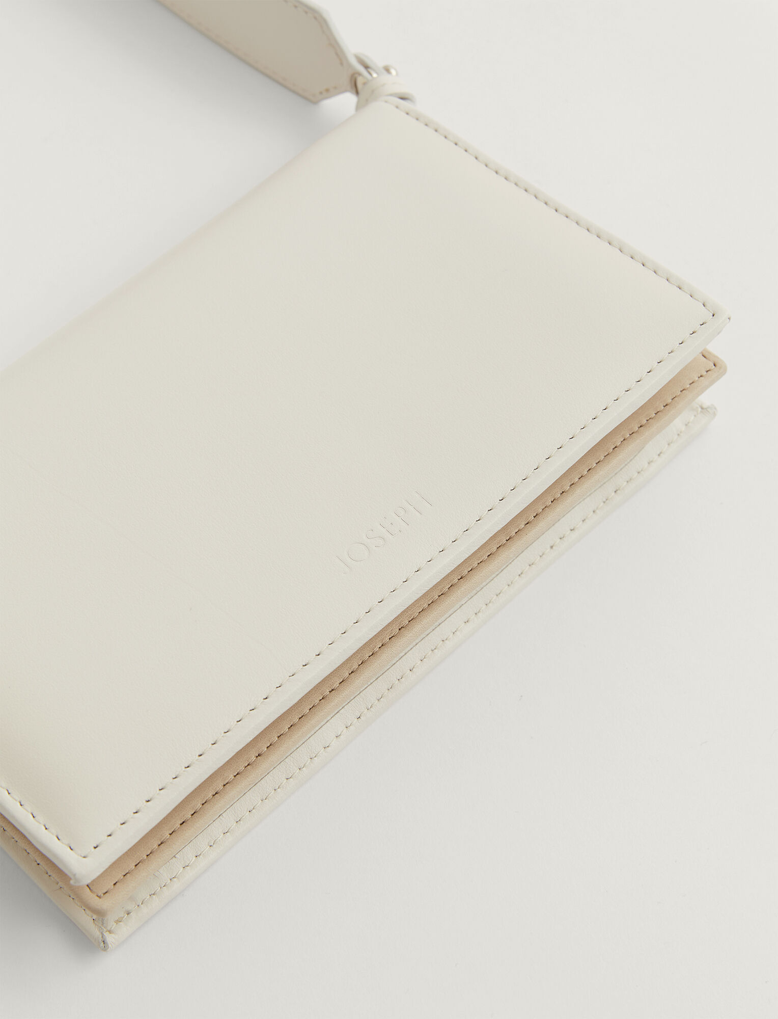Joseph, Leather Shoulder Wallet, in OFF WHITE