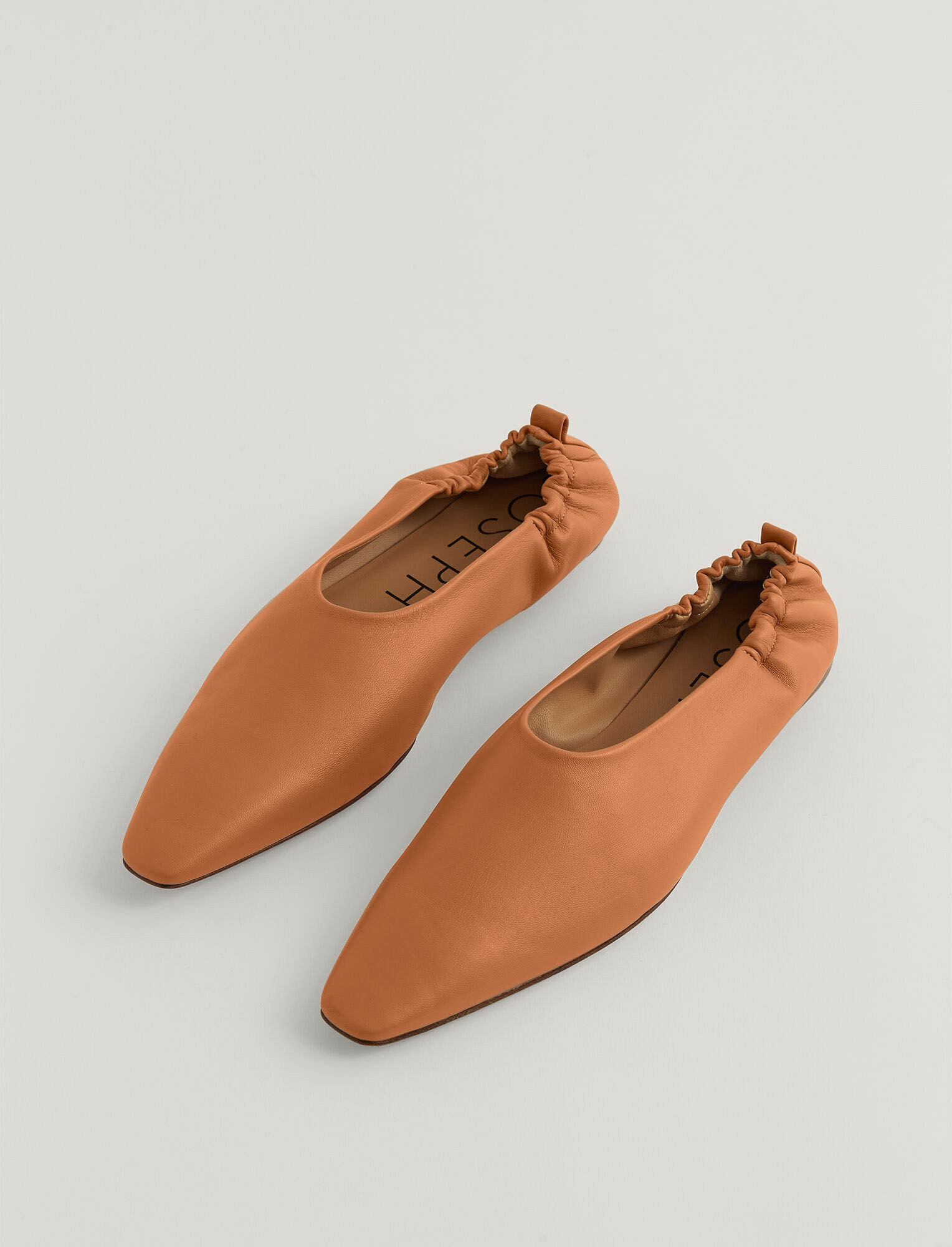 Leather Pointy Ballerina Shoes in JOSEPH US