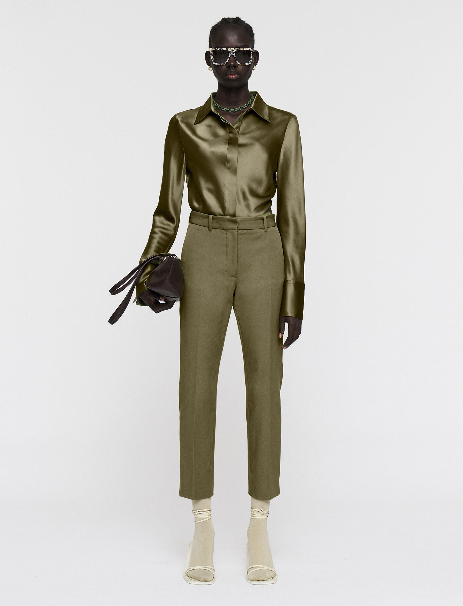 Gabardine Stretch Coleman Trousers in Green