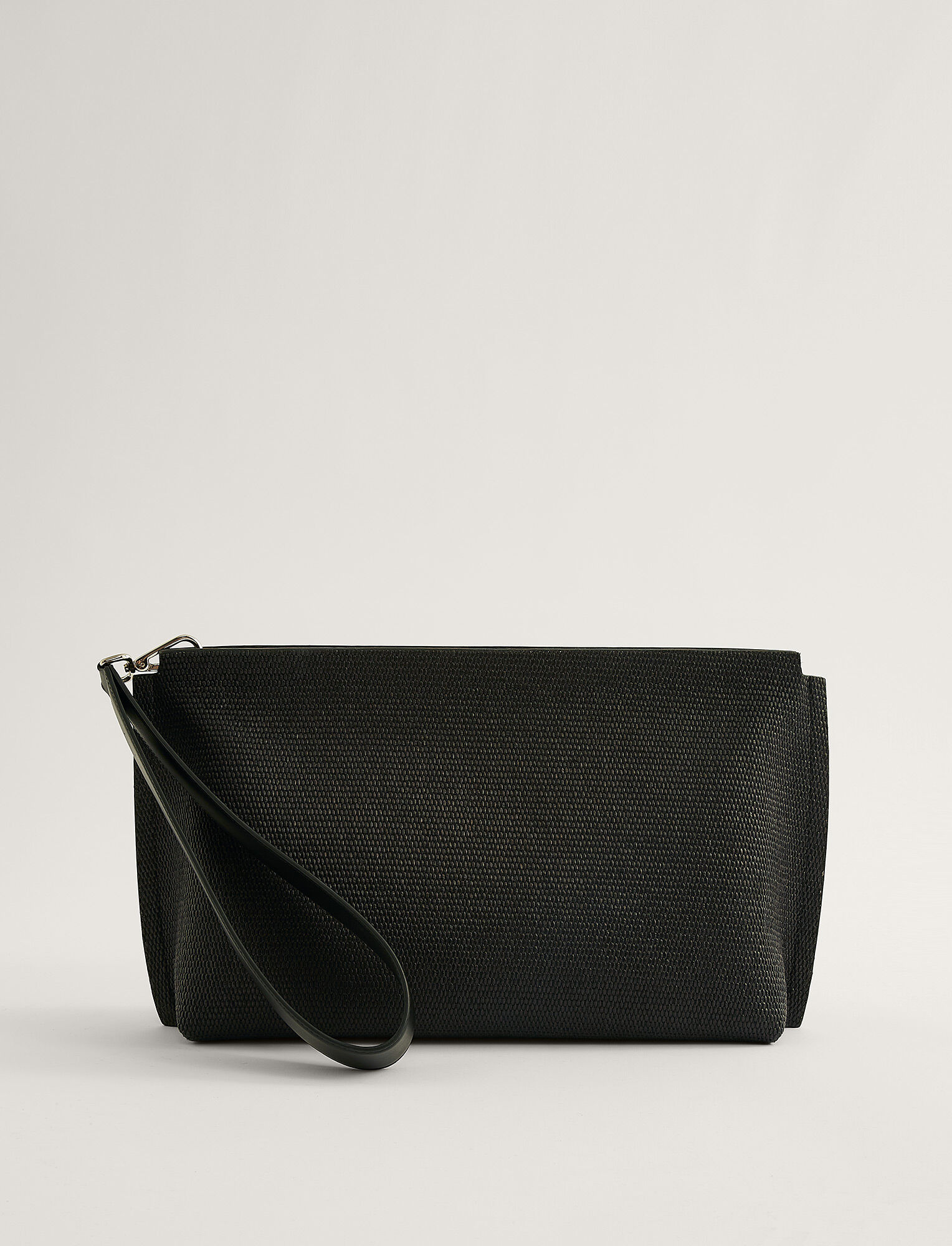 Joseph, Natural Fabric Clutch Bag, in BLACK