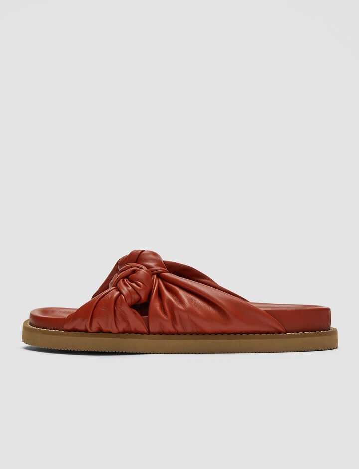 Joseph, Leather Big Knot Sandals, in Rooibos