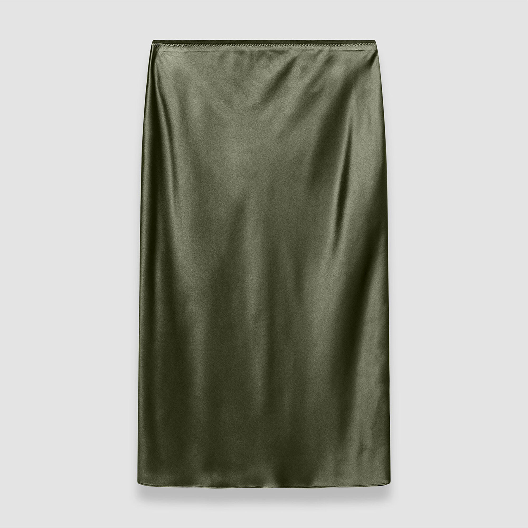Joseph Silk Satin Isaak Skirt In Dark Olive