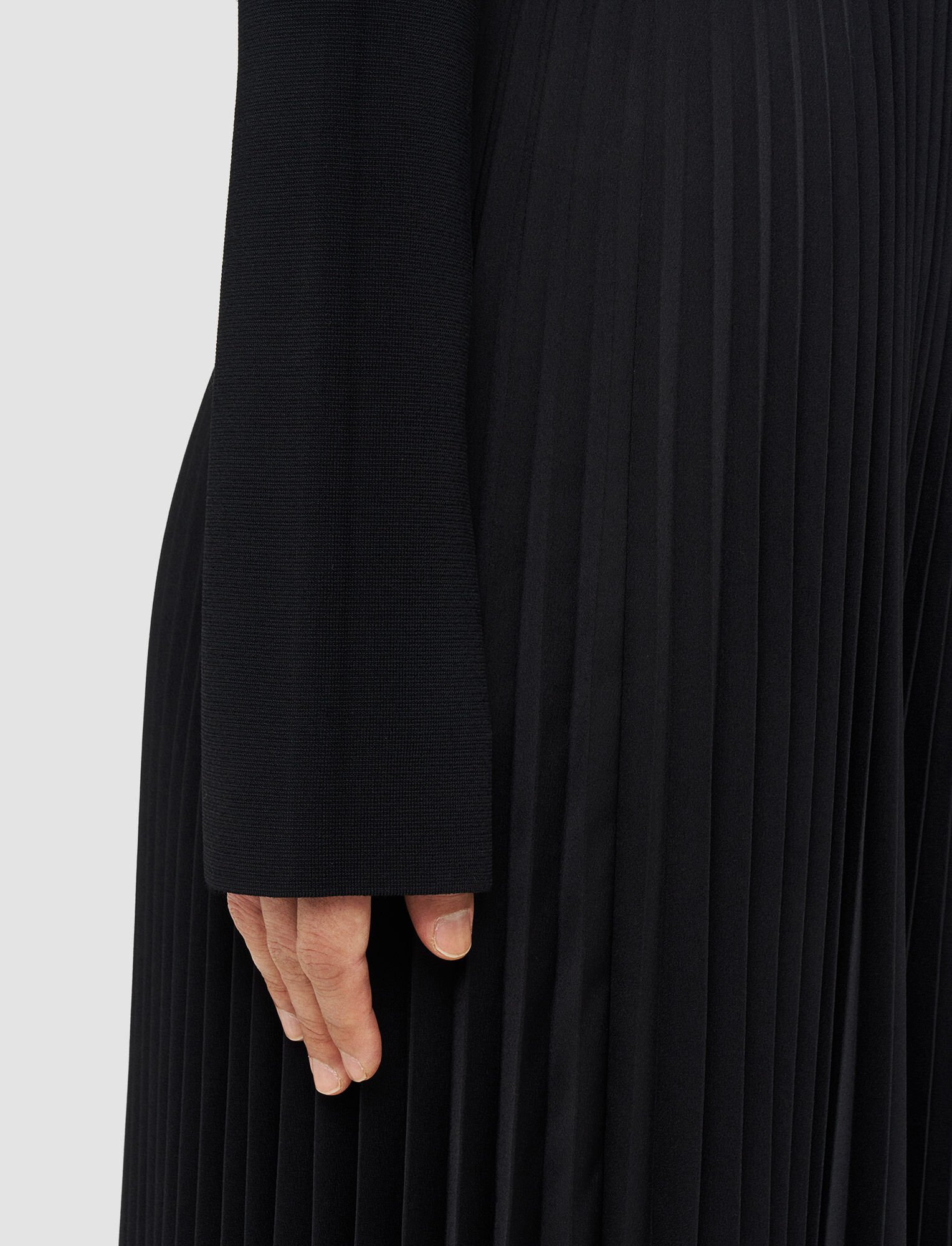Joseph, Knit Weave Plissé Dubois Dress, in Black