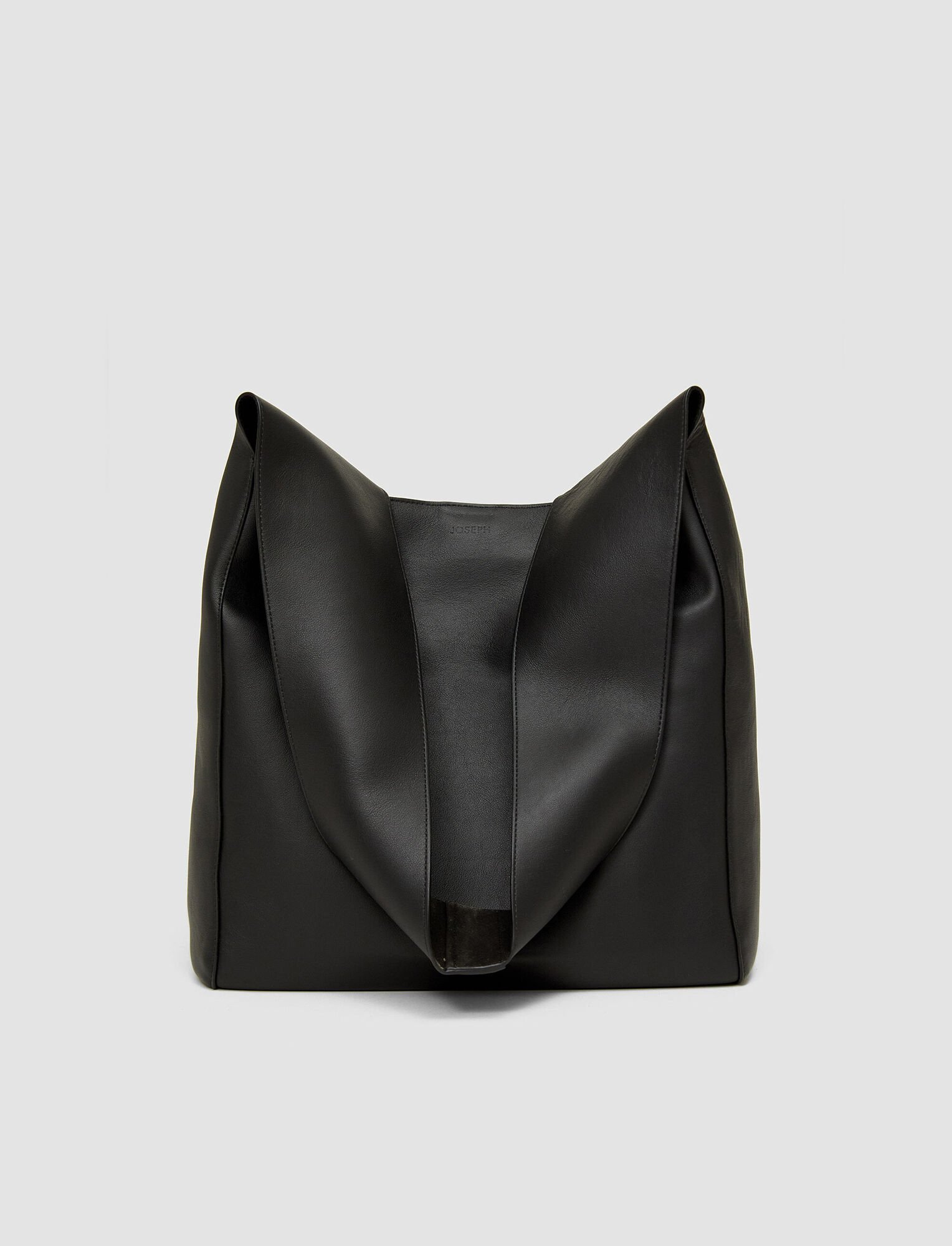 Joseph, Leather Slouch Bag, in BLACK