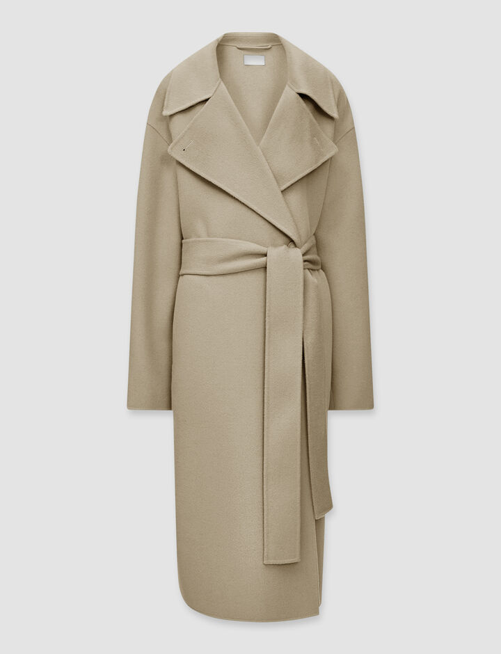 Joseph, Walmer-Coat-Dbl Face Cashmere, in Pewter