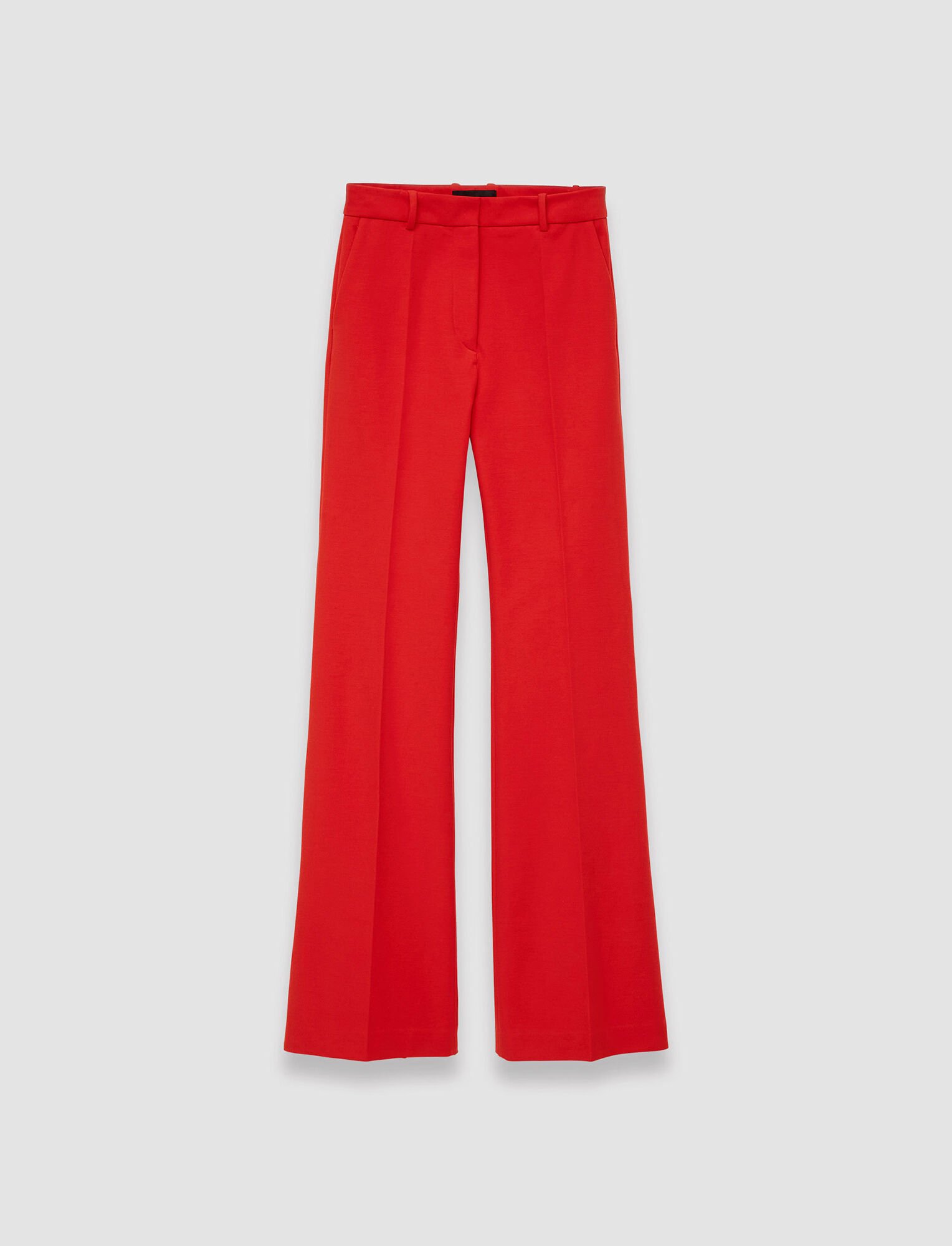Joseph, Bi-Stretch Toile Tafira Trousers, in Crimson