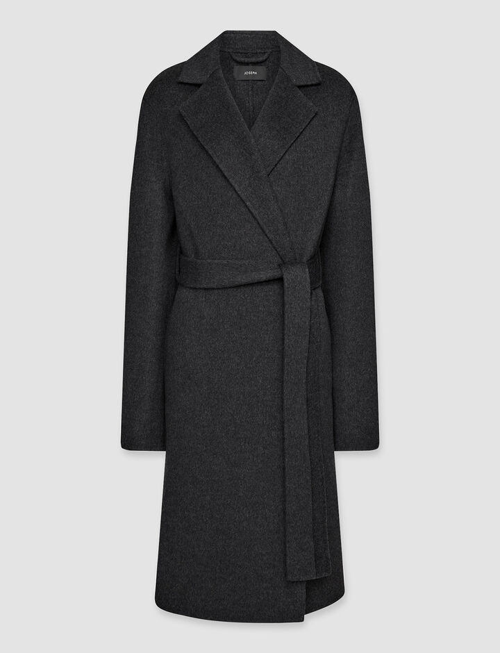 Joseph, Double Face Cashmere Cenda Long Coat, in Dark grey