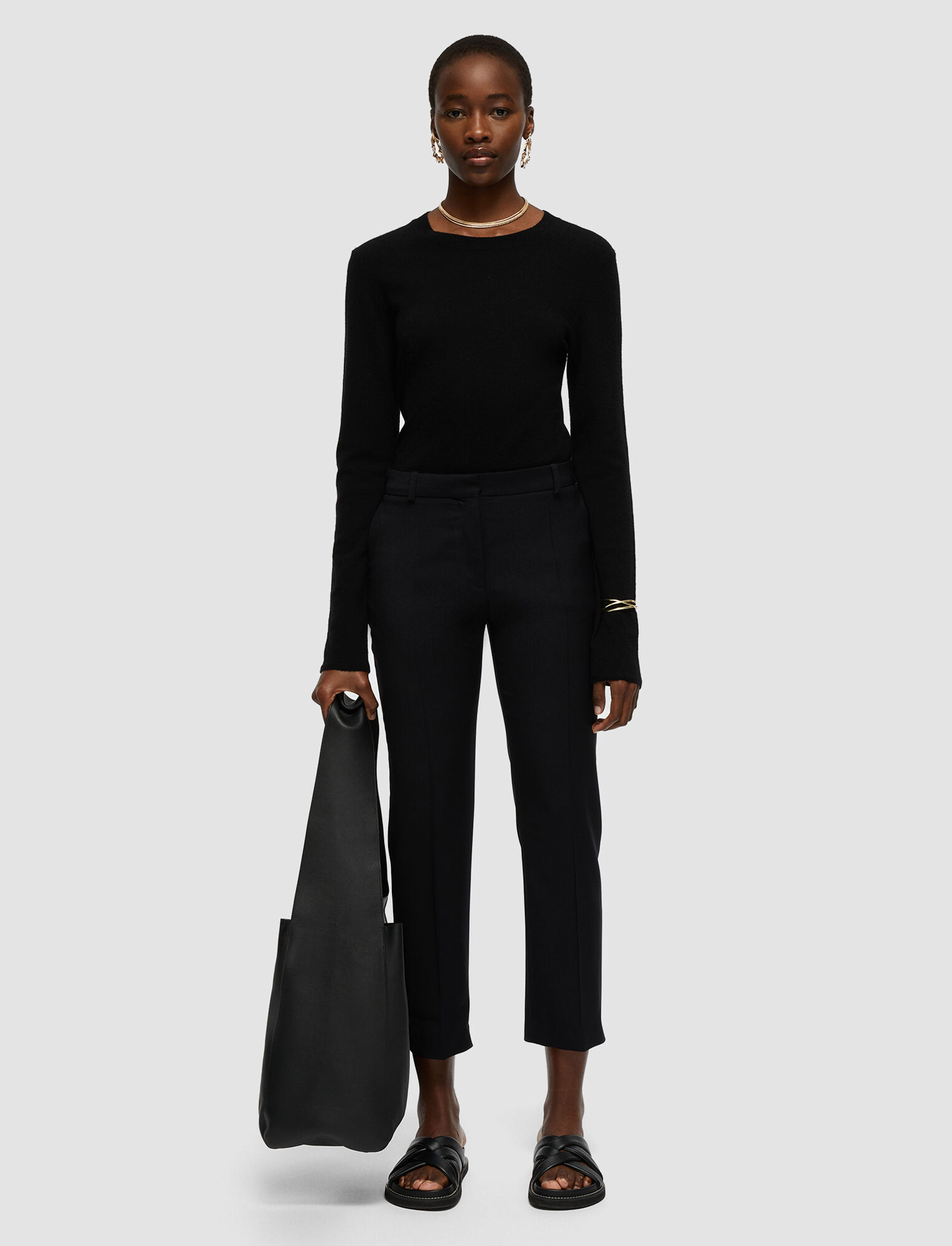 Joseph Tailoring Wool Stretch Coleman Trousers In Black