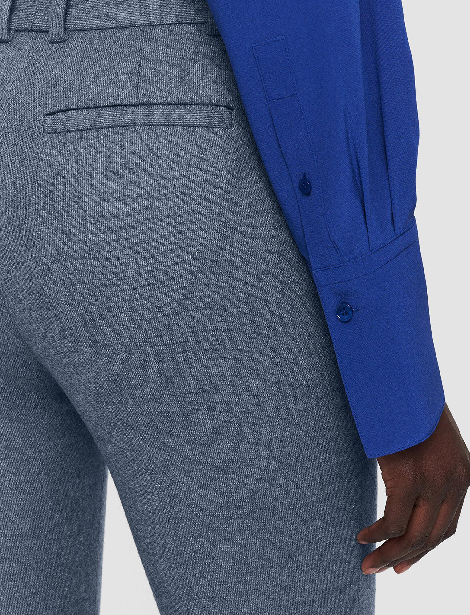 Joseph, Flannel Stretch Tahis Trousers, in Cloudy Blue