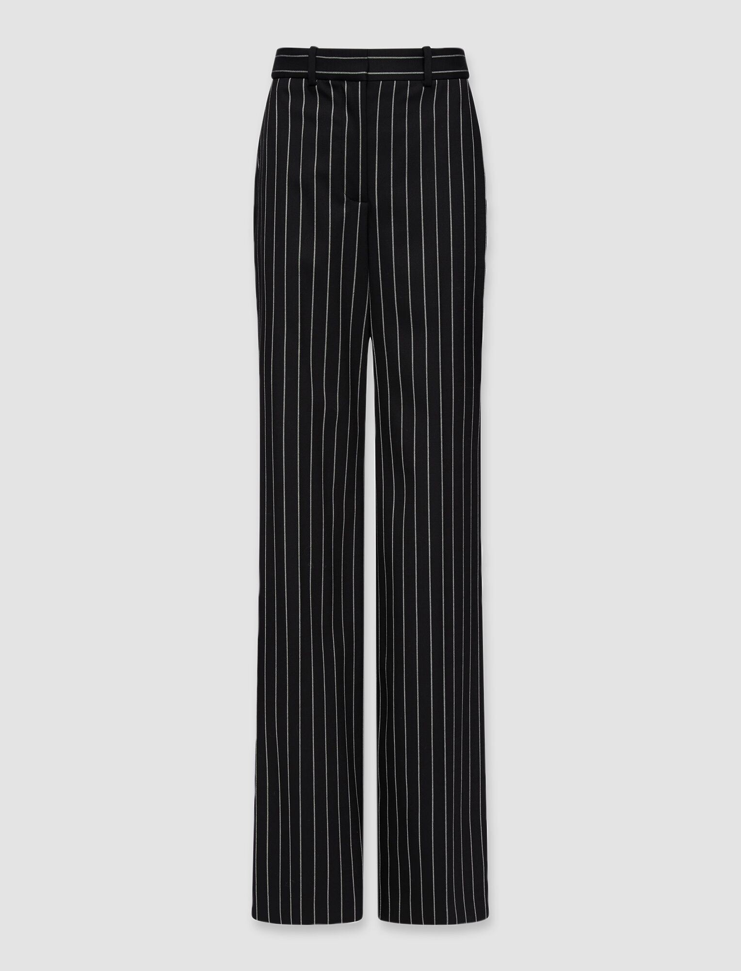 Joseph, Pinstripe Twill Morissey Trousers, in Black/Mid Grey