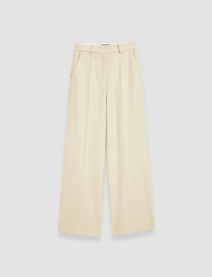 Joseph, Fluid Wool Solid Alana Trousers, in Pale Olive