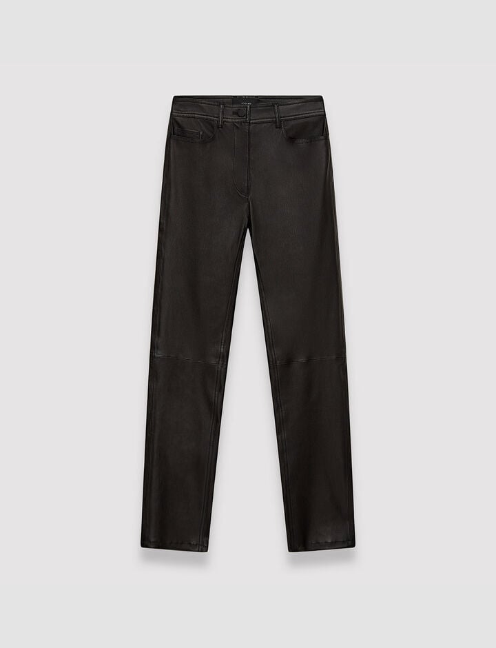 Joseph, Teddy-Pant-Leather Stretch, in Black