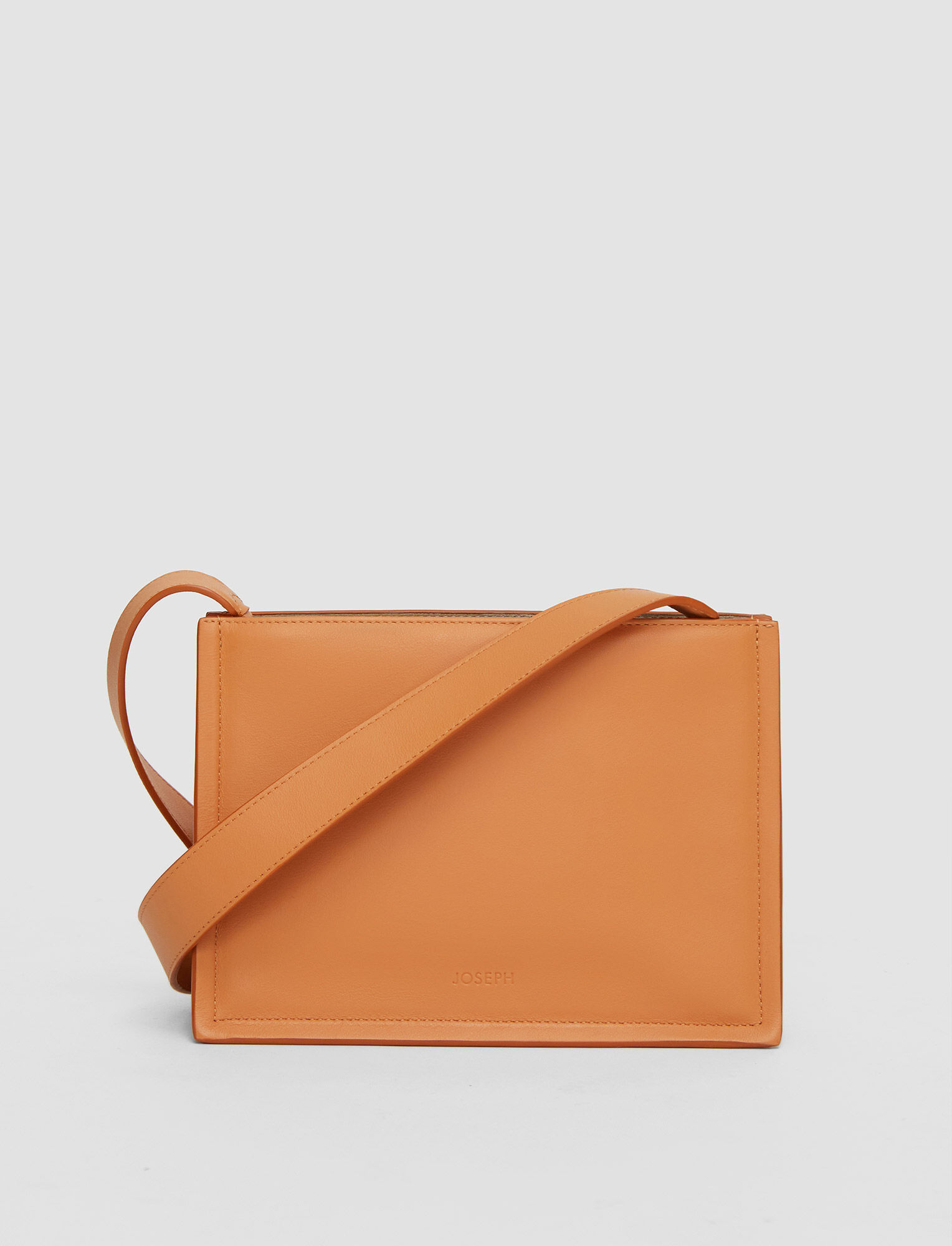 Leather Triple Bag in Orange | JOSEPH UK