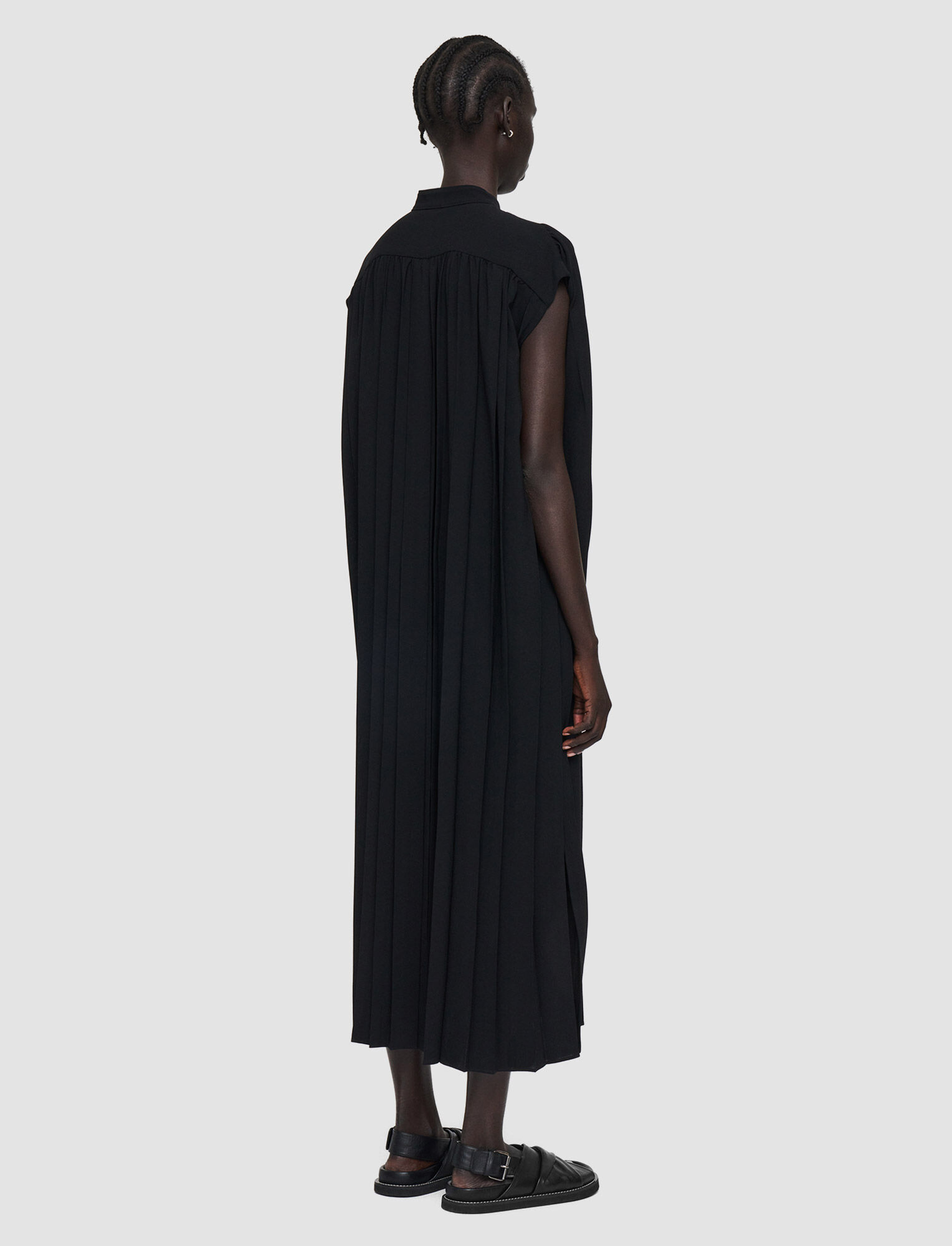 Joseph, Airy Plissé Davidge Dress, in Black
