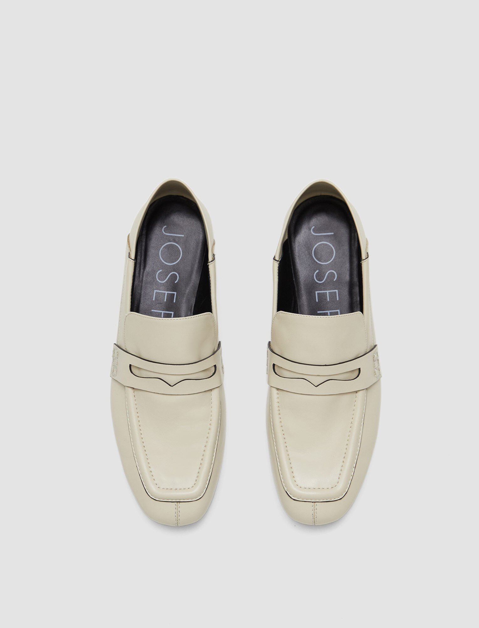 Shop Joseph Leather Loafers In Parchment