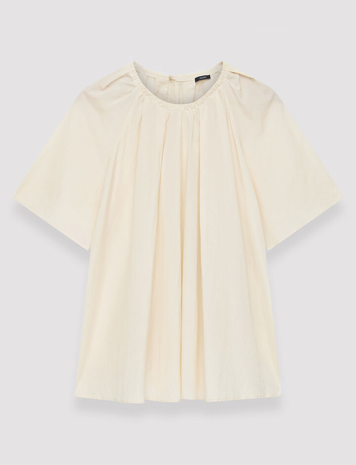 Joseph, Airy Cotton Viscose Blackwell Blouse, in Alabaster