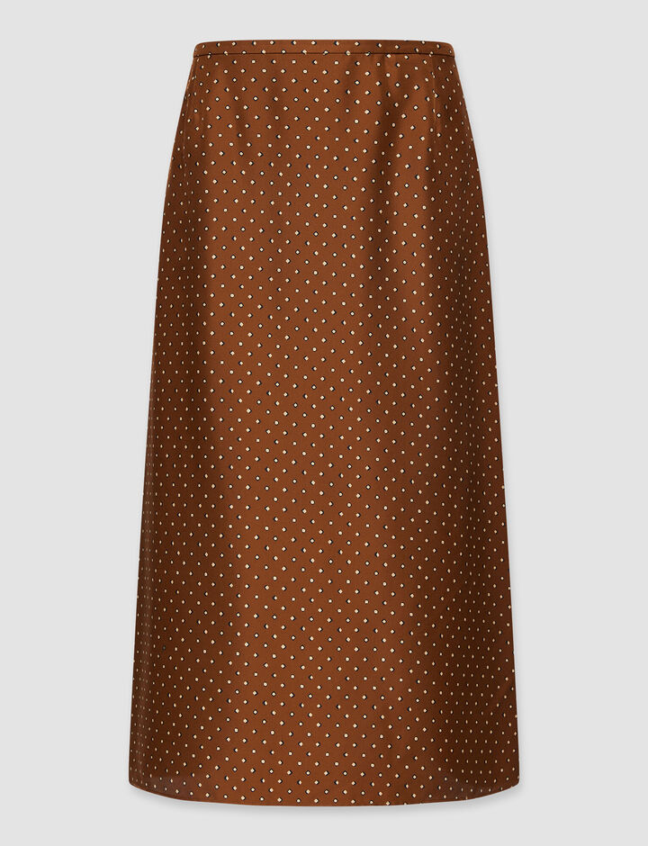 Joseph, Sabra-Skirt-Micro Print, in Copper