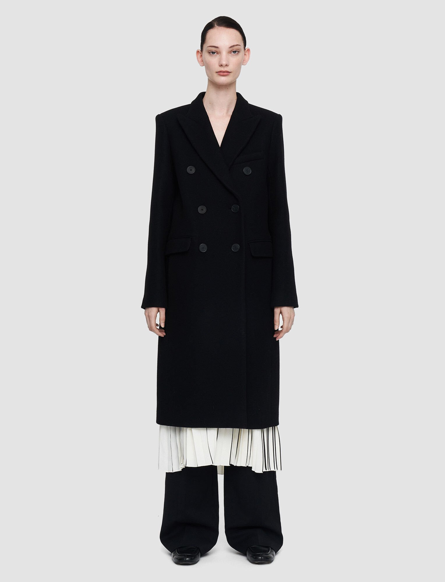 Shop Joseph Wool Chichester Coat In Black