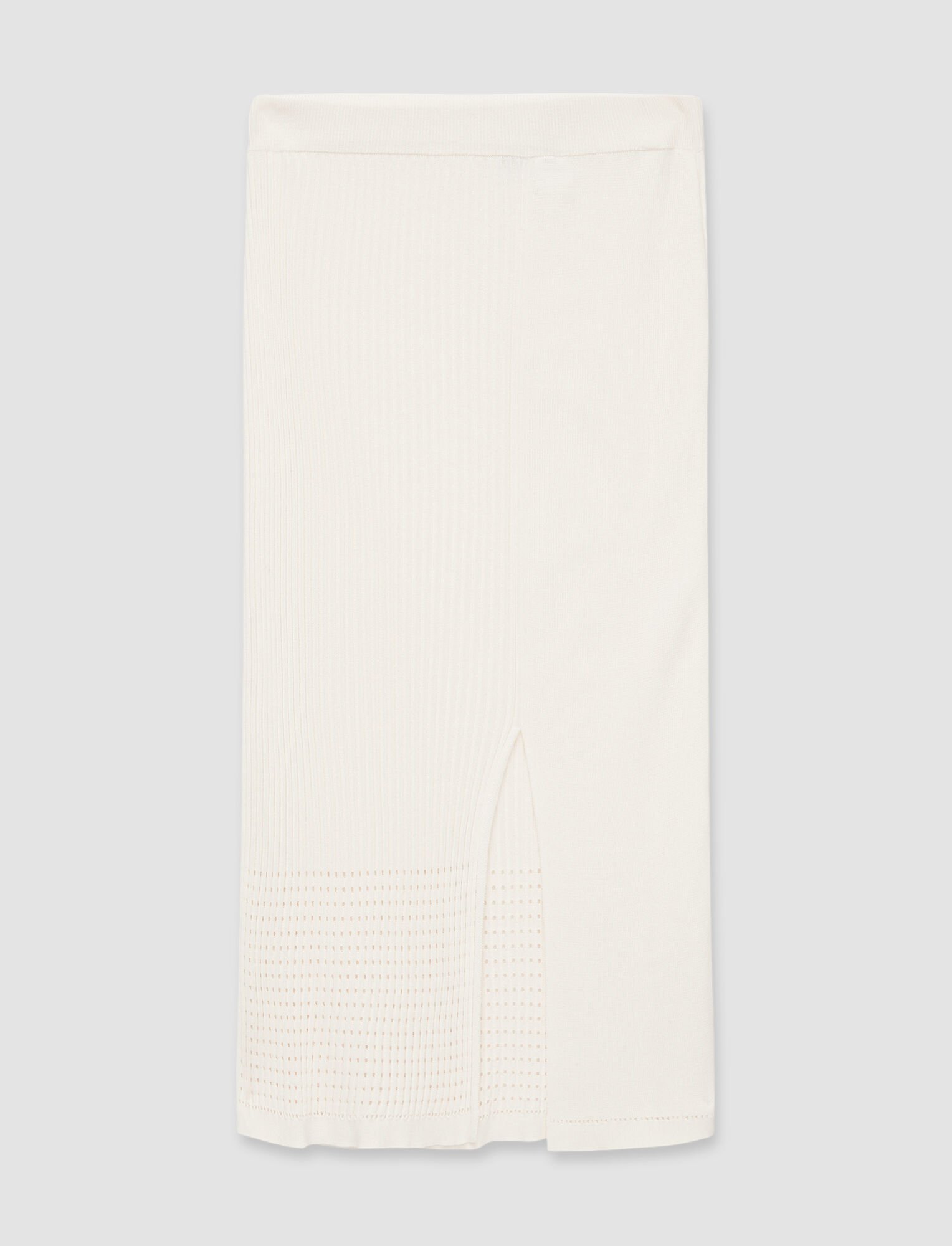 Joseph, Cotton Rayon Rib Skirt, in Ivory