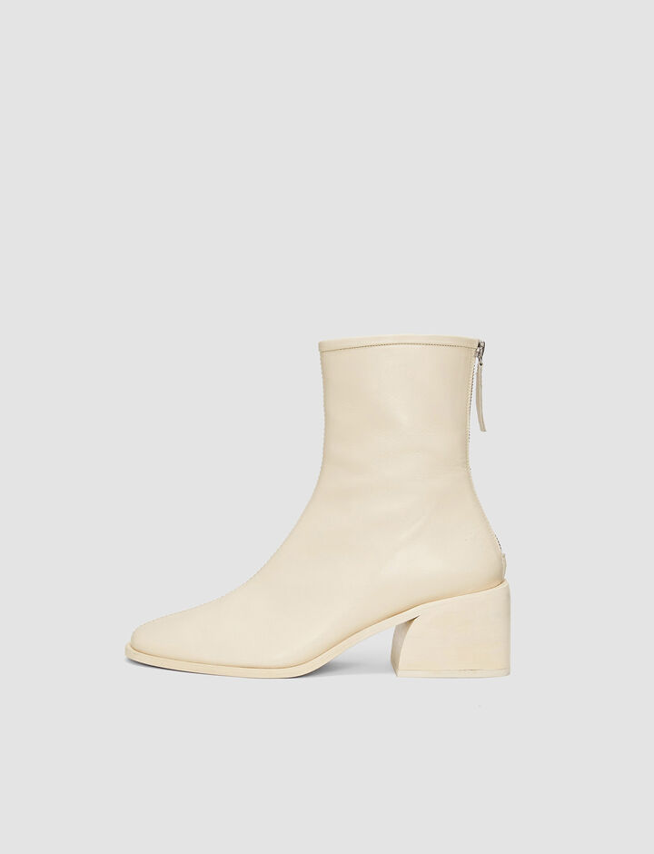 Joseph, Leather Ankle Boot, in Oyster White