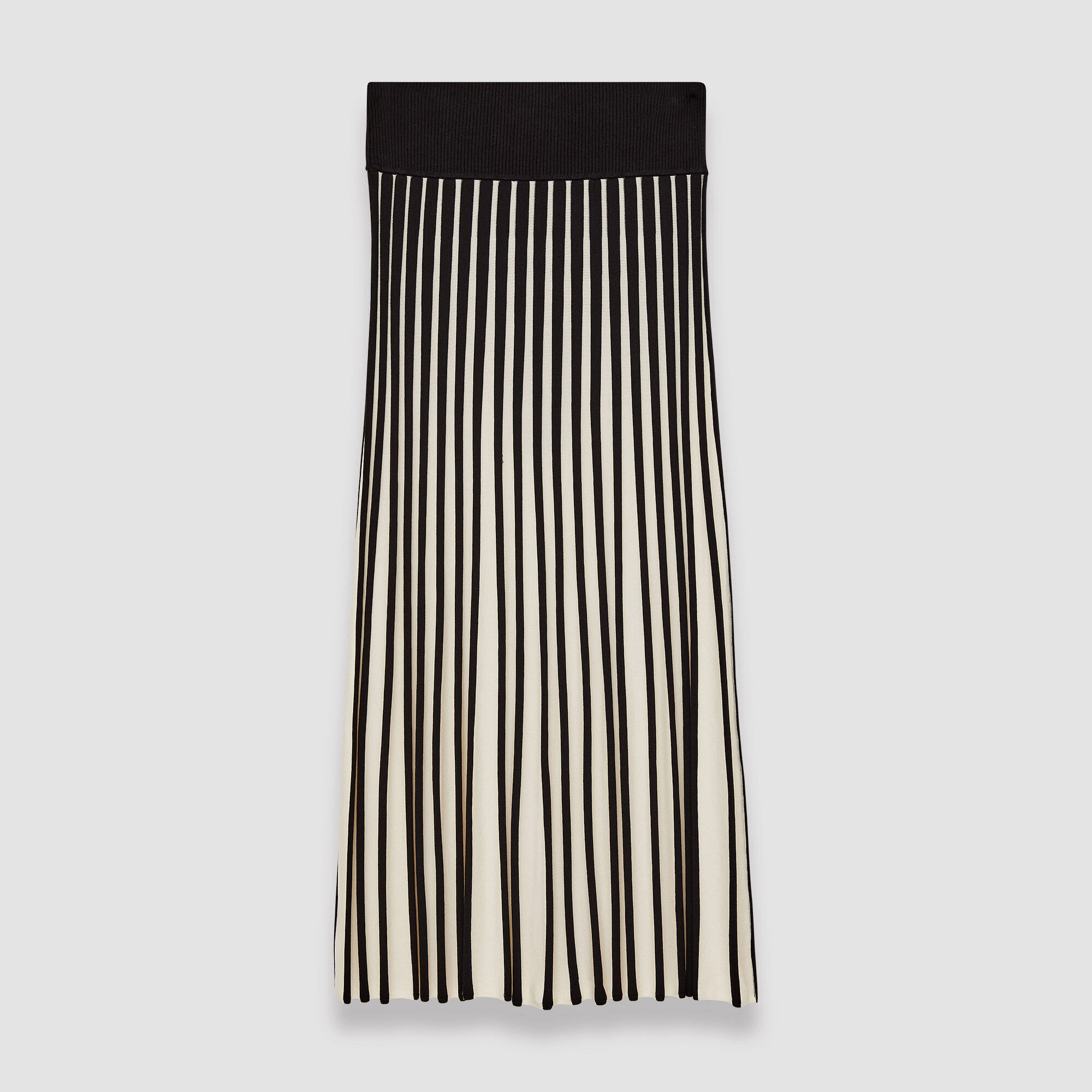 Shop Joseph Stripes Skirt In Oyster White/black