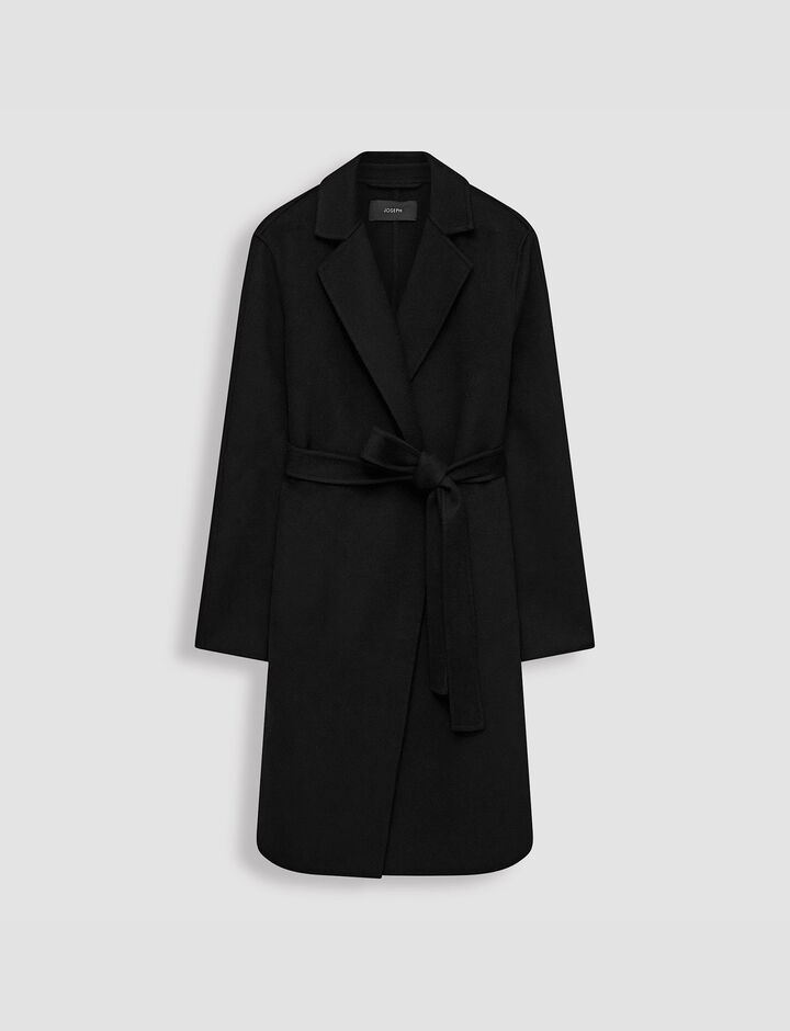 Joseph, Cenda Long Dbl Face Cashmere Coats, in Black