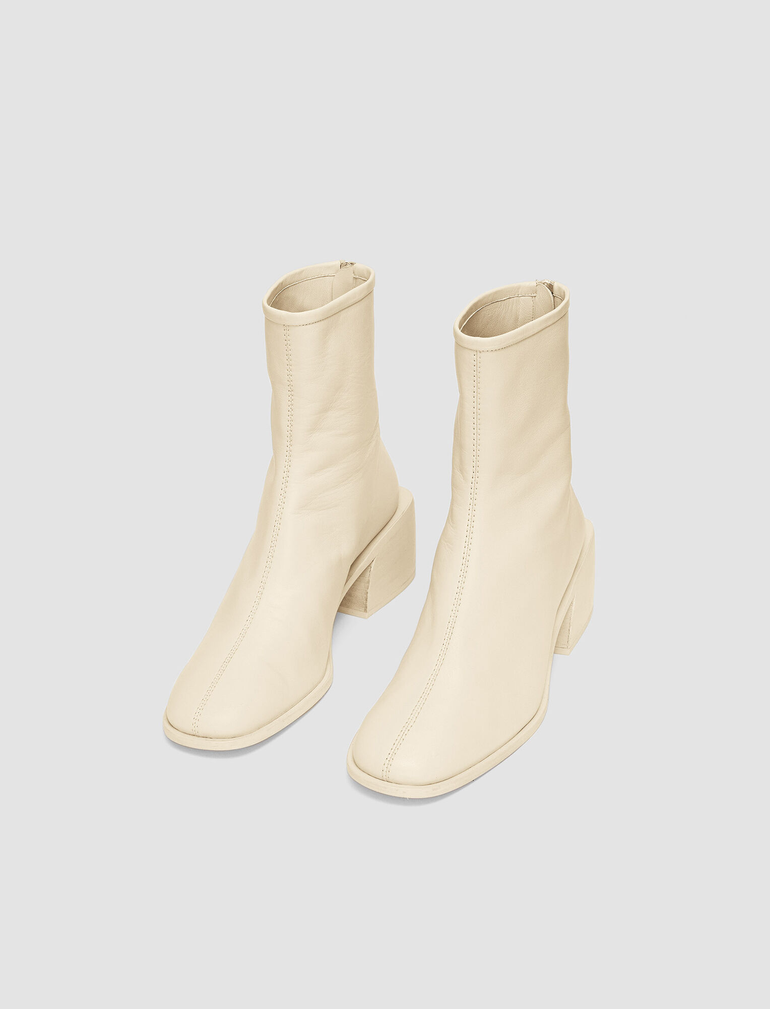 Joseph, Leather Ankle Boot, in Oyster White