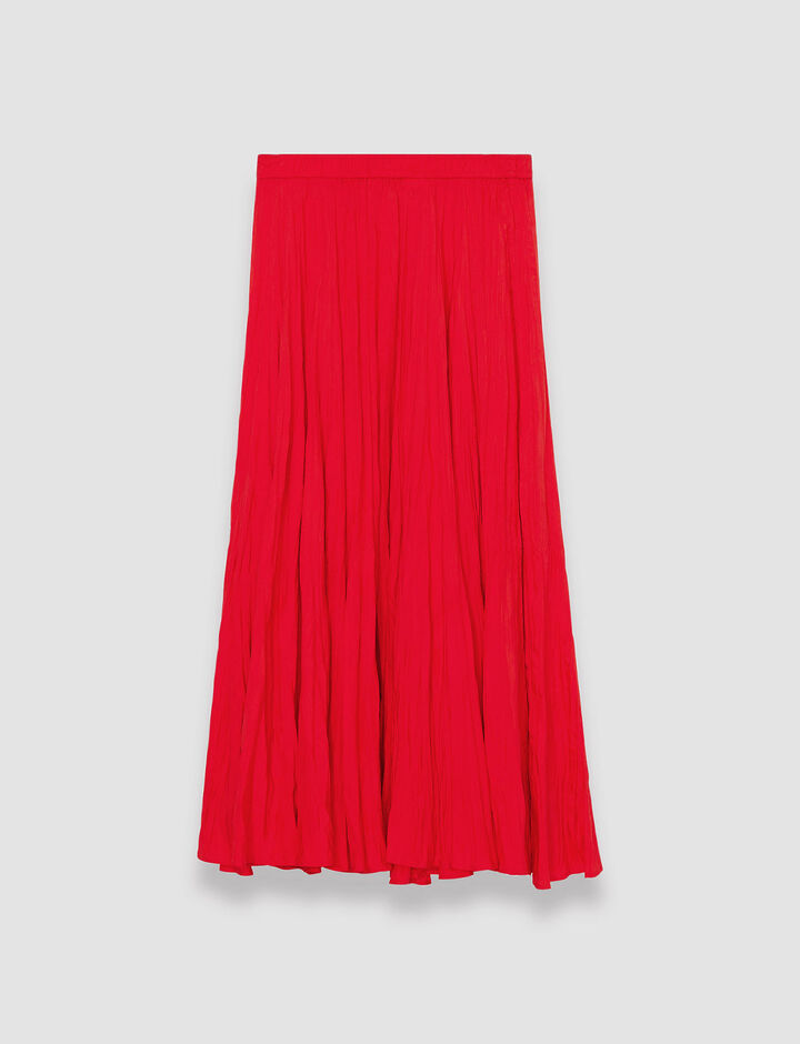 Joseph, Silk Habotai Sully Skirt, in Crimson