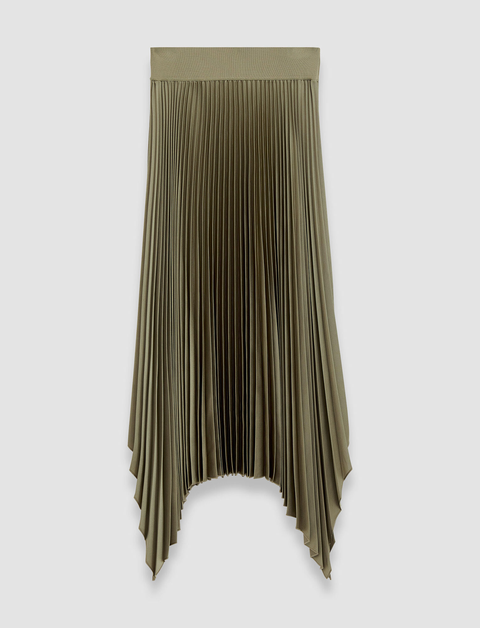 Shop Joseph Knit Weave Plissé Ade Skirt In Dark Olive