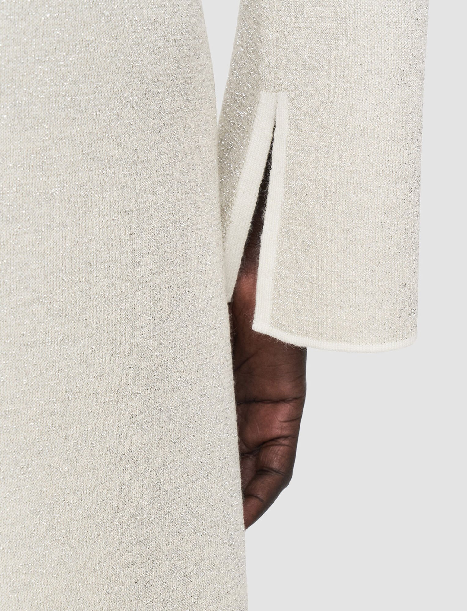 Joseph, Double Face Lurex Merino Dress, in Ivory