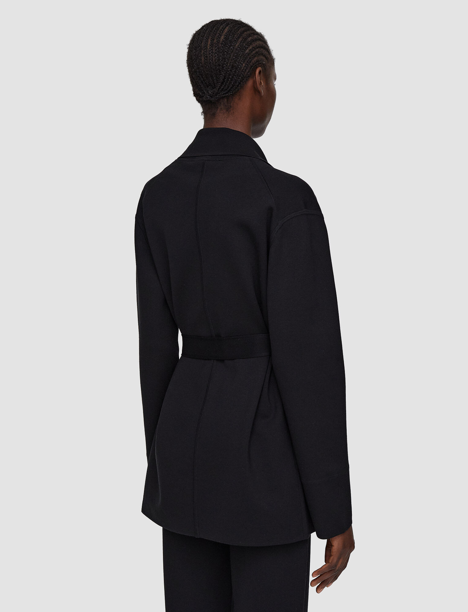 Joseph, Silk Stretch Coat, in Black