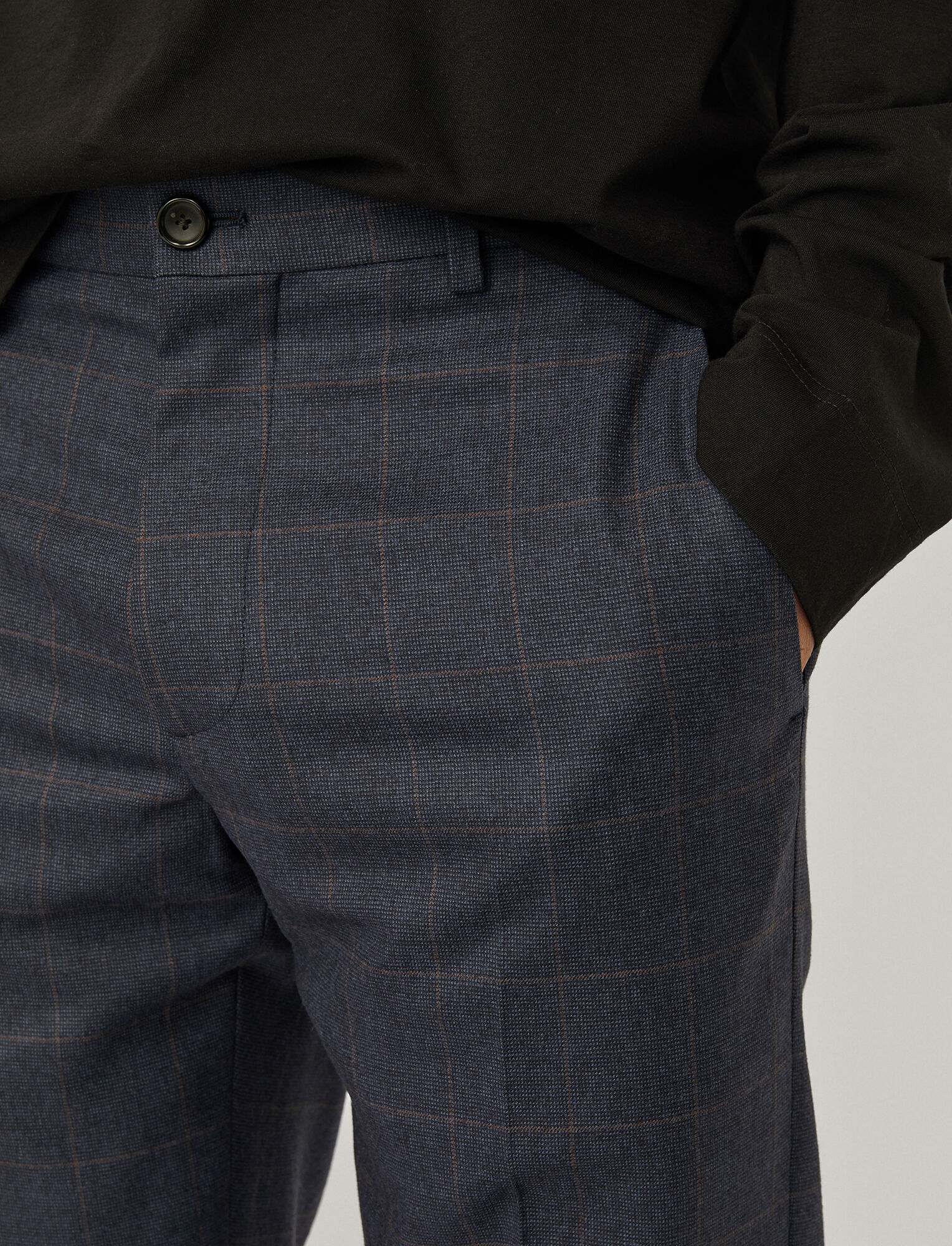 Joseph, Flannel Stretch Jack Trousers, in NAVY